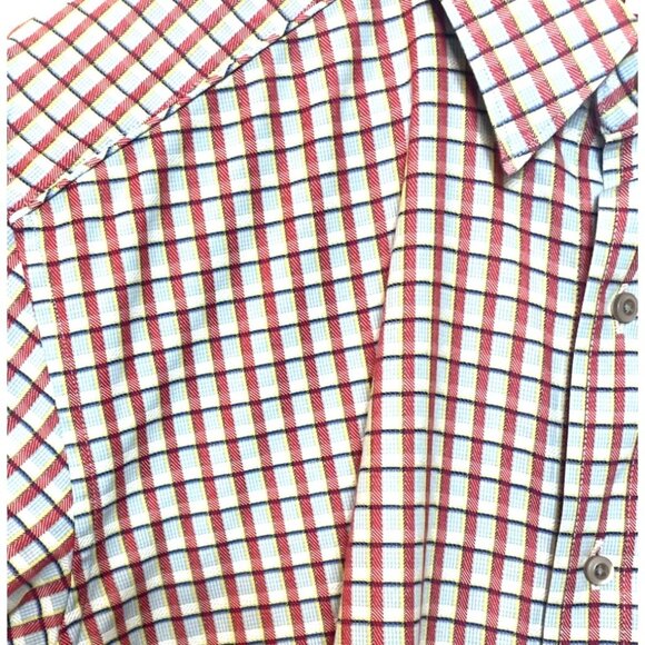 Robert Graham Maroon Blue Navy Checked Button Down Contrast Cuffs Size Large - Picture 10 of 12